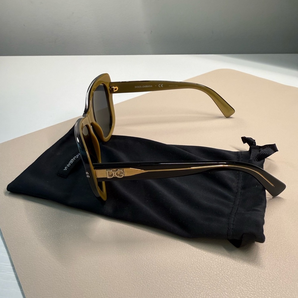 Dolce & Gabbana Square Sunglasses, Navy with Gold DG Detail
